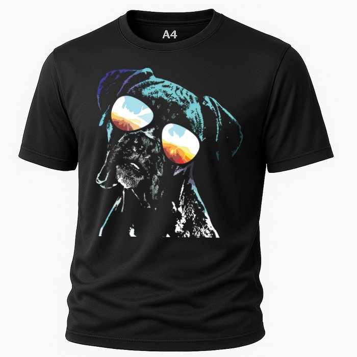Retro Disco Dog Boxer Dog Cooling Performance Crew T-Shirt