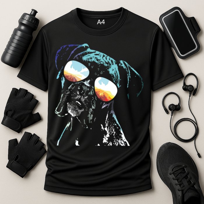 Retro Disco Dog Boxer Dog Cooling Performance Crew T-Shirt