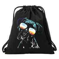 Retro Disco Dog Boxer Dog Drawstring Bag