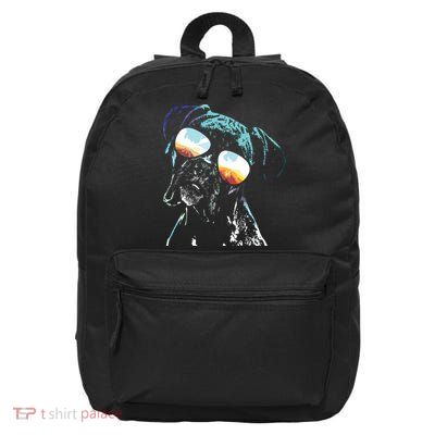 Retro Disco Dog Boxer Dog 16 in Basic Backpack