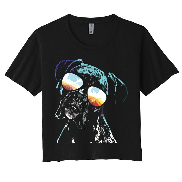 Retro Disco Dog Boxer Dog Crop Top