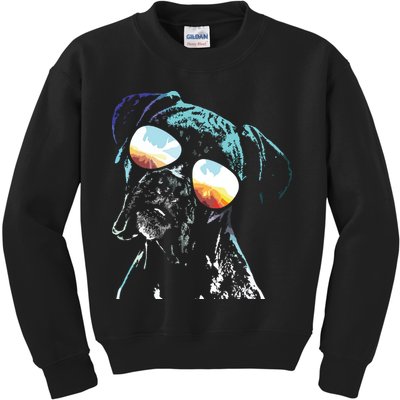 Retro Disco Dog Boxer Dog Kids Sweatshirt