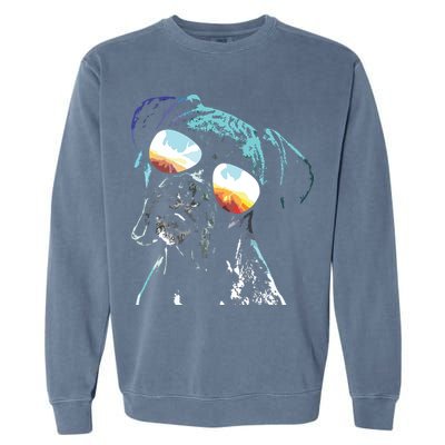 Retro Disco Dog Boxer Dog Garment-Dyed Sweatshirt