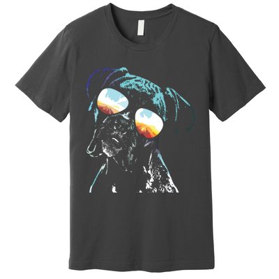 Retro Disco Dog Boxer Dog Premium T-Shirt