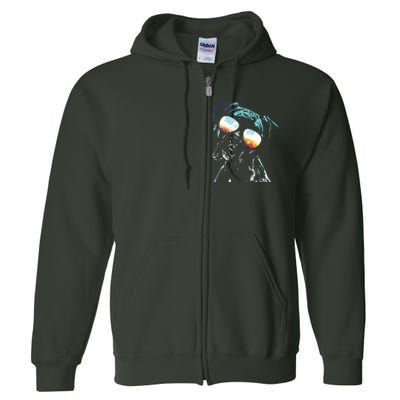 Retro Disco Dog Boxer Dog Full Zip Hoodie