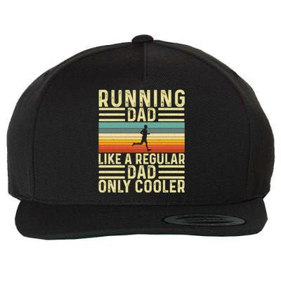 Running Dad Design For Father Day Marathon Runner Gift Wool Snapback Cap