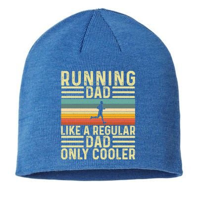 Running Dad Design For Father Day Marathon Runner Gift Sustainable Beanie