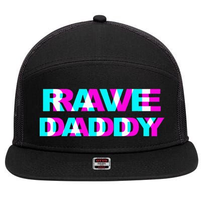 Rave Daddy EDM Music Festival Father Optical Illusion Trippy 7 Panel Mesh Trucker Snapback Hat