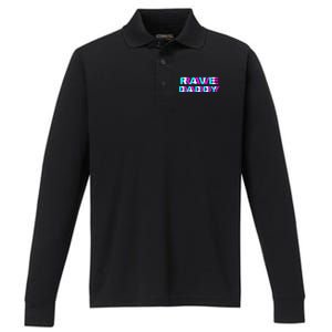 Rave Daddy EDM Music Festival Father Optical Illusion Trippy Performance Long Sleeve Polo