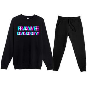 Rave Daddy EDM Music Festival Father Optical Illusion Trippy Premium Crewneck Sweatsuit Set