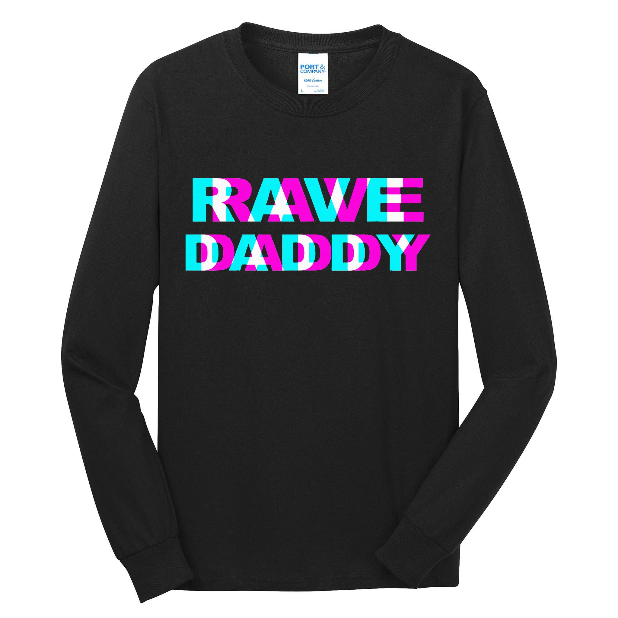 Rave Daddy EDM Music Festival Father Optical Illusion Trippy Tall Long Sleeve T-Shirt