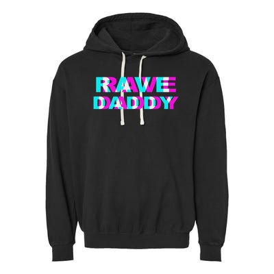 Rave Daddy Edm Music Festival Father Optical Illusion Trippy Garment-Dyed Fleece Hoodie
