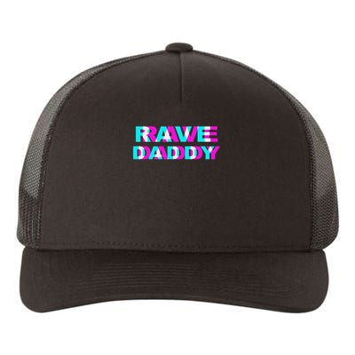 Rave Daddy Edm Music Festival Father Optical Illusion Trippy Yupoong Adult 5-Panel Trucker Hat