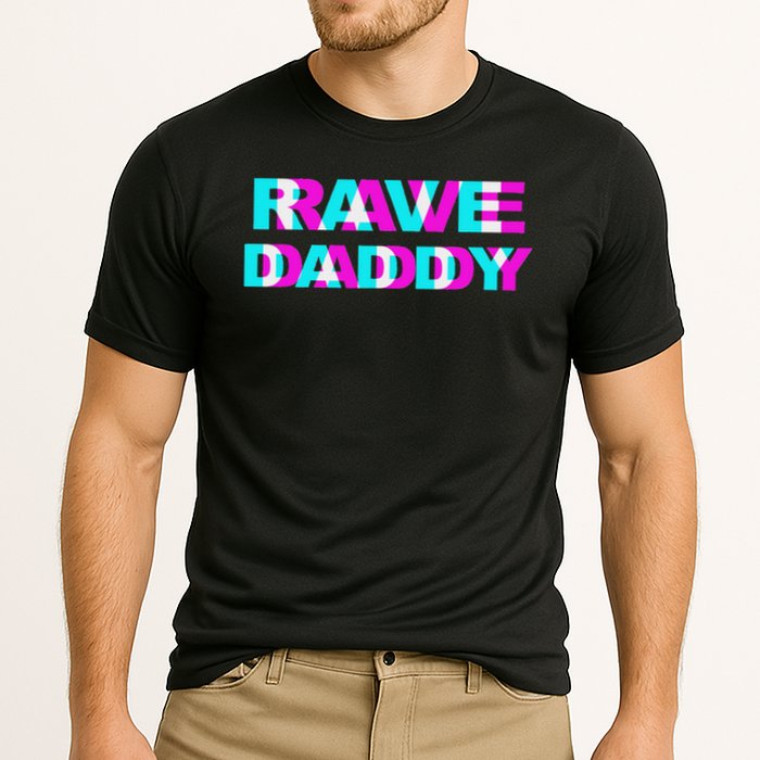 Rave Daddy Edm Music Festival Father Optical Illusion Trippy Cooling Performance Crew T-Shirt