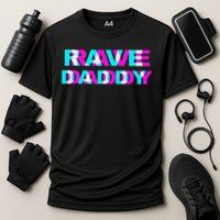 Rave Daddy Edm Music Festival Father Optical Illusion Trippy Cooling Performance Crew T-Shirt