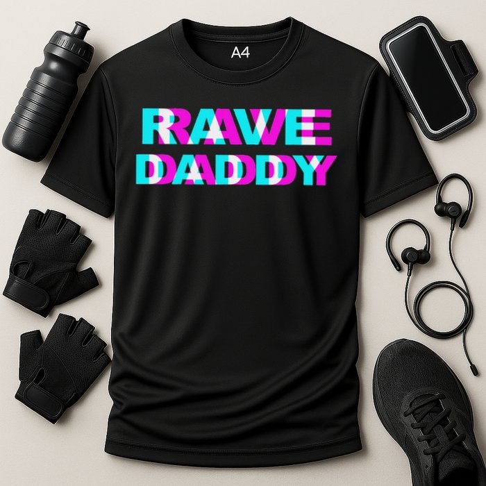 Rave Daddy Edm Music Festival Father Optical Illusion Trippy Cooling Performance Crew T-Shirt