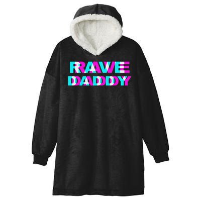 Rave Daddy Edm Music Festival Father Optical Illusion Trippy Hooded Wearable Blanket