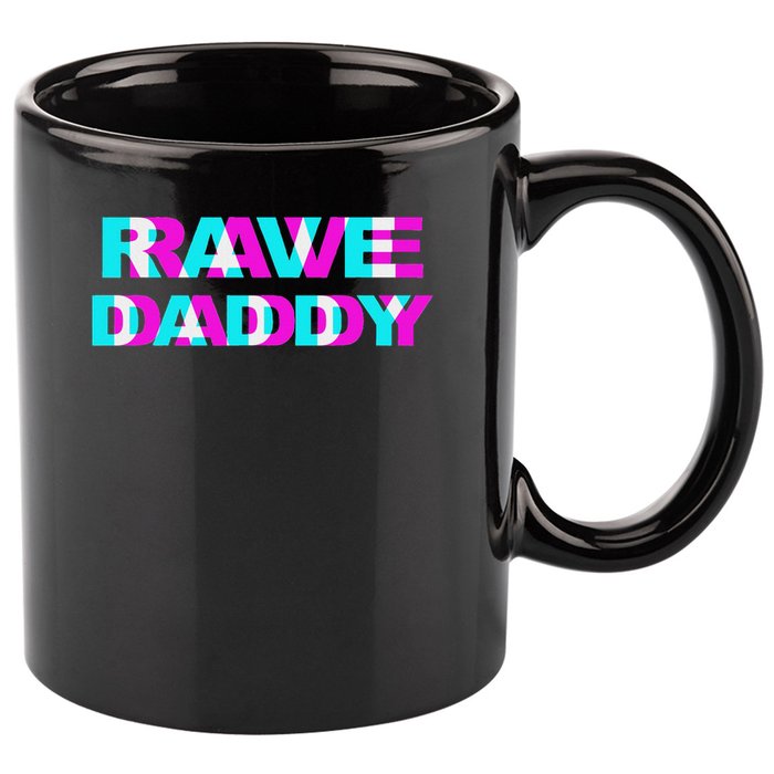 Rave Daddy Edm Music Festival Father Optical Illusion Trippy 11oz C Handle Ceramic Mug