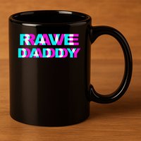 Rave Daddy Edm Music Festival Father Optical Illusion Trippy 11oz C Handle Ceramic Mug