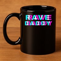 Rave Daddy Edm Music Festival Father Optical Illusion Trippy 11oz C Handle Ceramic Mug