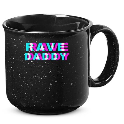 Rave Daddy Edm Music Festival Father Optical Illusion Trippy 15oz Campfire Ceramic Mug