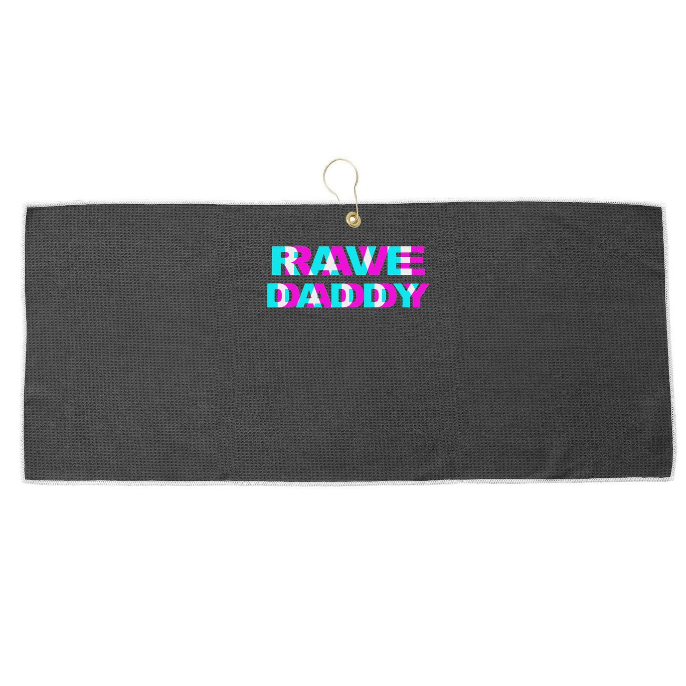 Rave Daddy Edm Music Festival Father Optical Illusion Trippy Large Microfiber Waffle Golf Towel