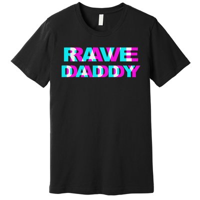 Rave Daddy Edm Music Festival Father Optical Illusion Trippy Premium T-Shirt