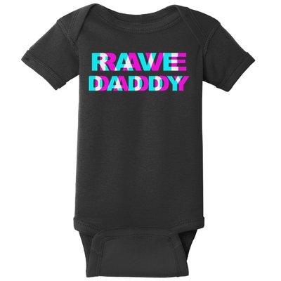 Rave Daddy Edm Music Festival Father Optical Illusion Trippy Baby Bodysuit