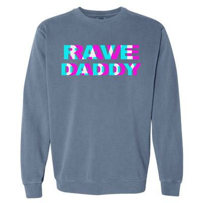 Rave Daddy Edm Music Festival Father Optical Illusion Trippy Garment-Dyed Sweatshirt