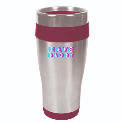 Rave Daddy Edm Music Festival Father Optical Illusion Trippy 16oz Travel Tumbler