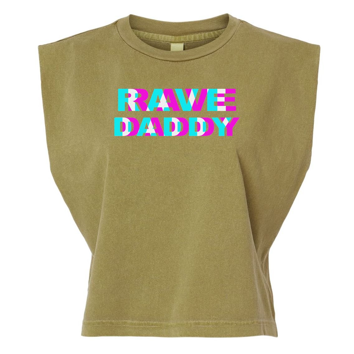 Rave Daddy Edm Music Festival Father Optical Illusion Trippy Garment-Dyed Women's Muscle Tee