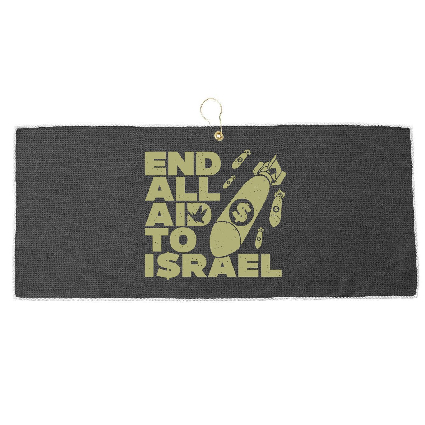 End All Aid To Israel Large Microfiber Waffle Golf Towel