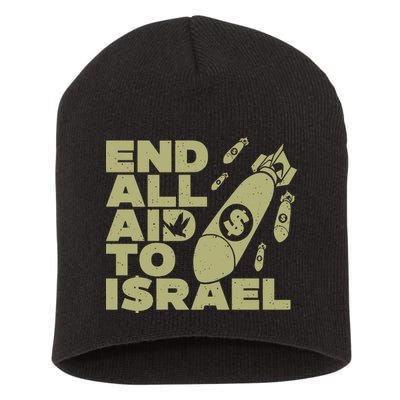 End All Aid To Israel Short Acrylic Beanie