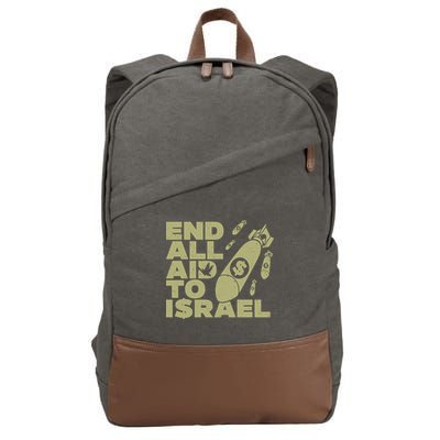 End All Aid To Israel Cotton Canvas Backpack