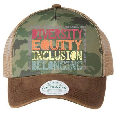 Retro Diversity Equity Inclusion Belonging DEIB Teacher Legacy Tie Dye Trucker Hat