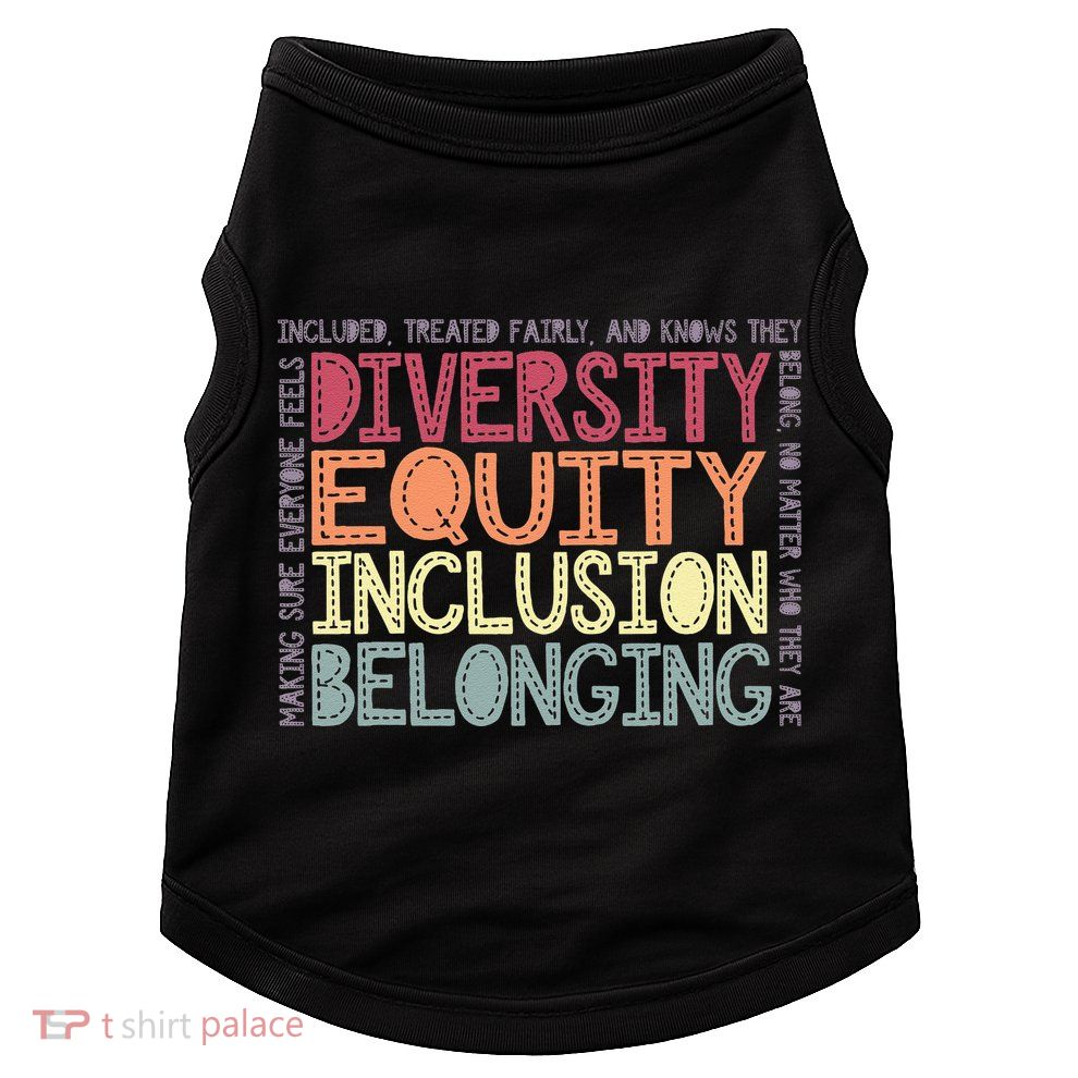 Retro Diversity Equity Inclusion Belonging DEIB Teacher Doggie Tank