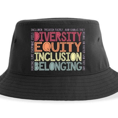 Retro Diversity Equity Inclusion Belonging DEIB Teacher Sustainable Bucket Hat