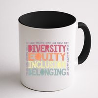 Retro Diversity Equity Inclusion Belonging DEIB Teacher Mug