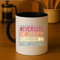 Retro Diversity Equity Inclusion Belonging DEIB Teacher Mug