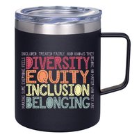 Retro Diversity Equity Inclusion Belonging DEIB Teacher 12oz Stainless Steel Coffee Mug