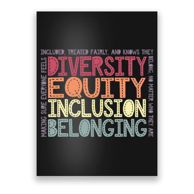 Retro Diversity Equity Inclusion Belonging DEIB Teacher Poster