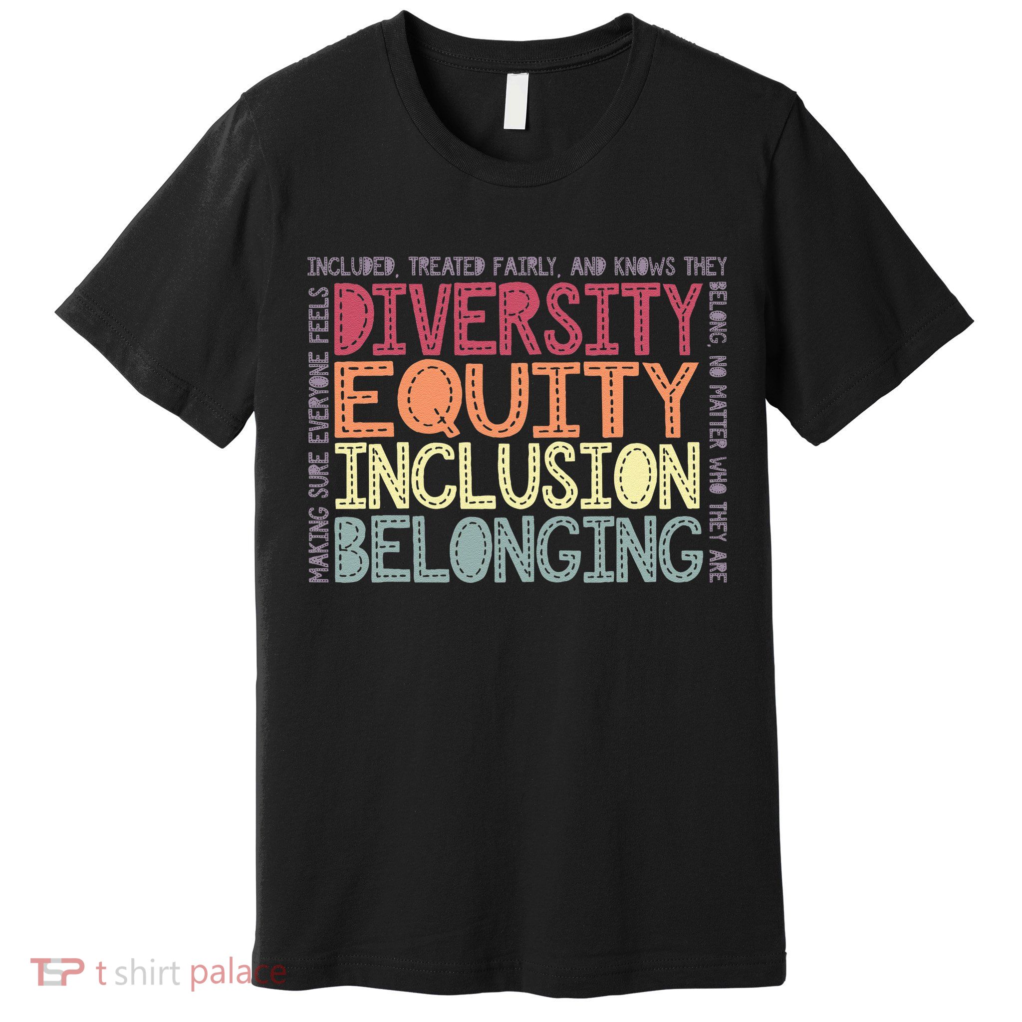 Retro Diversity Equity Inclusion Belonging DEIB Teacher Premium T-Shirt
