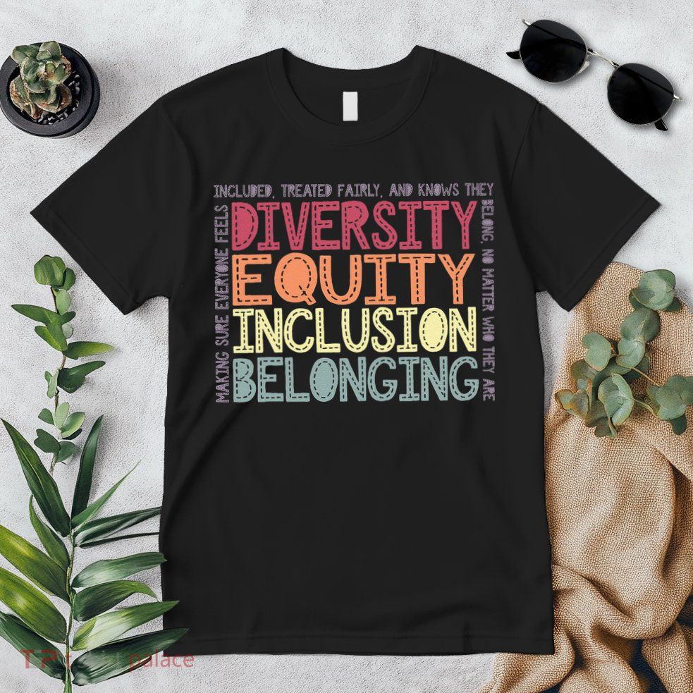 Retro Diversity Equity Inclusion Belonging DEIB Teacher Premium T-Shirt