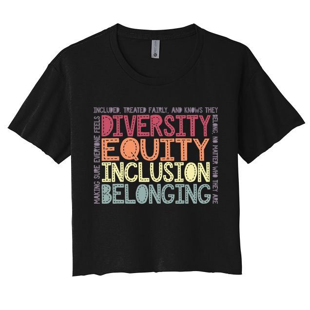 Retro Diversity Equity Inclusion Belonging DEIB Teacher Crop Top