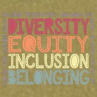 Retro Diversity Equity Inclusion Belonging DEIB Teacher Garment-Dyed Women's Muscle Tee
