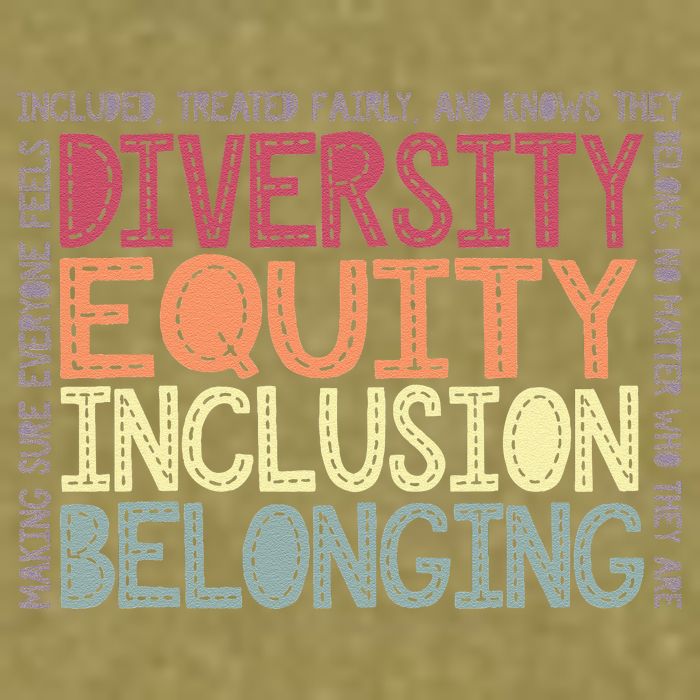 Retro Diversity Equity Inclusion Belonging DEIB Teacher Garment-Dyed Women's Muscle Tee