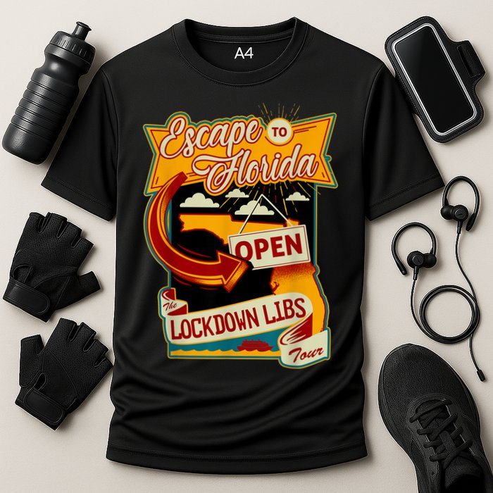 Ron DeSantis Escape To Florida Vinatge Cooling Performance Crew T-Shirt