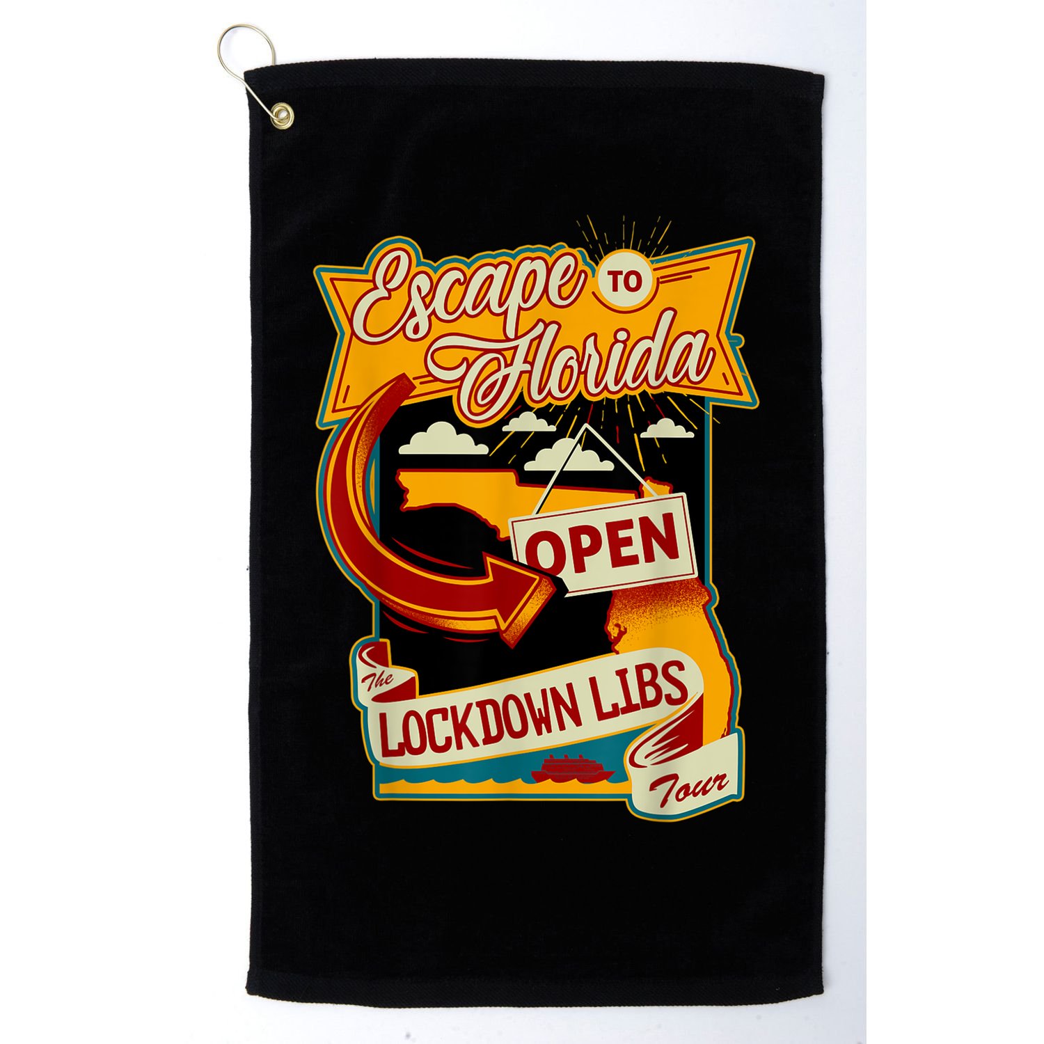 Ron DeSantis Escape To Florida Vinatge Golf Towel