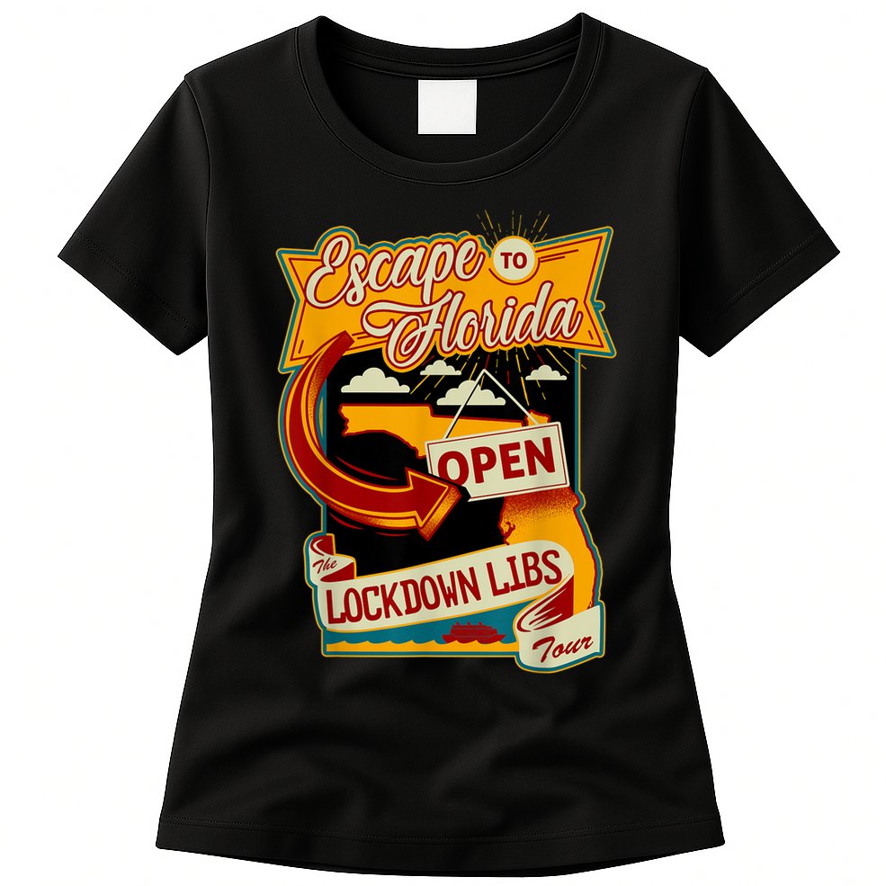 Ron DeSantis Escape To Florida Vinatge Womens T-Shirt