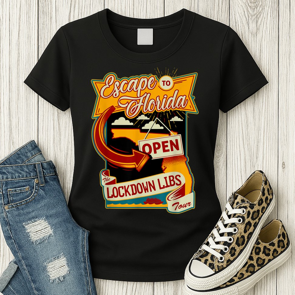 Ron DeSantis Escape To Florida Vinatge Womens T-Shirt